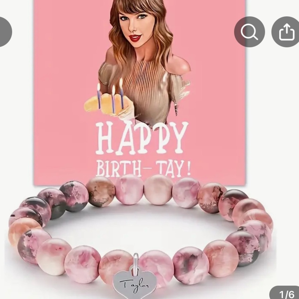 Taylor Swift Charm Bracelet. Happy Birth-Tay. Such A Beautiful Color! Brand New